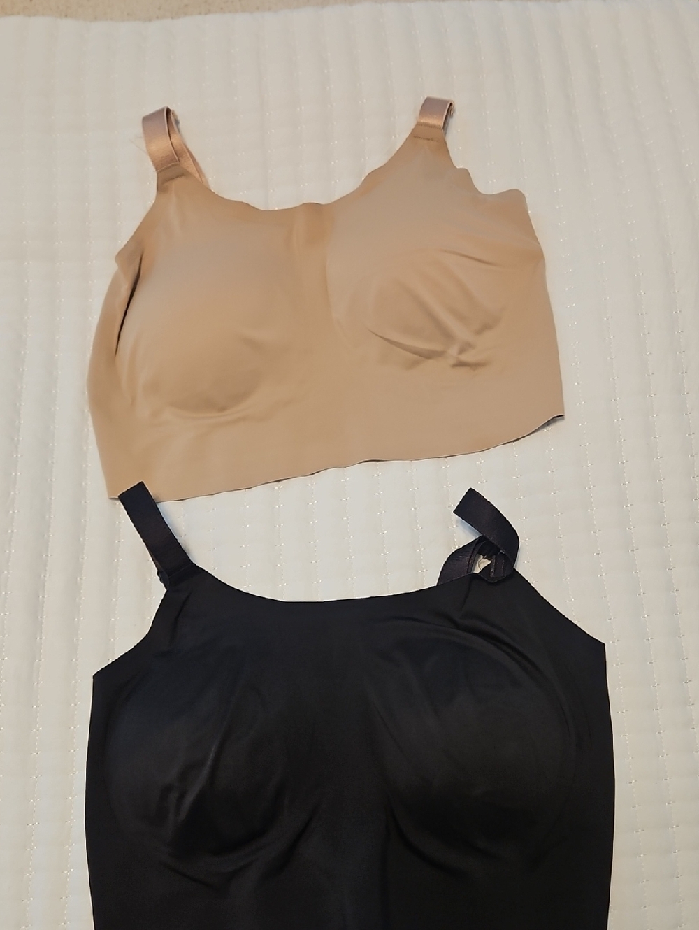 Eby Seamless Nude and Black Bralette Pair